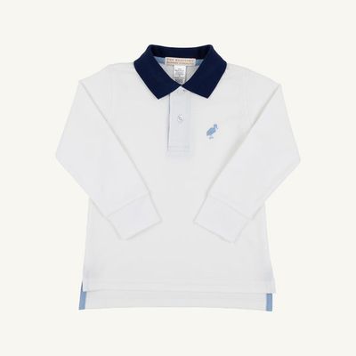 Prim and Proper LS Polo, Worth Ave White, Nantuc Navy