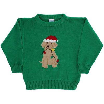 Crew Neck Sweater, Christmas Lab, Kelly