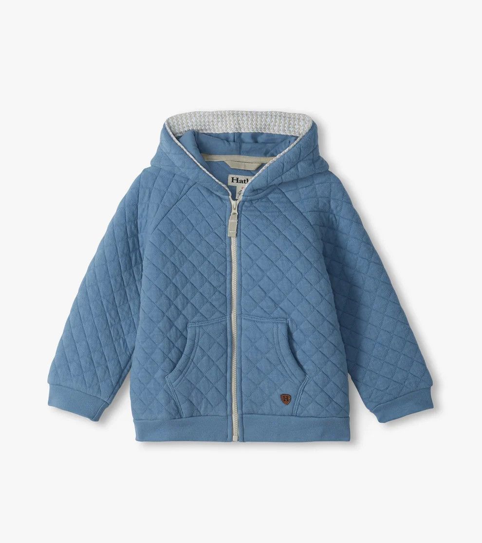 Faded Denim Quilted Hoodie