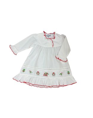 Santa Sleigh, Wreath, Candy Cane Emb Gown