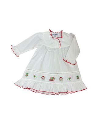 Santa Sleigh, Wreath, Candy Cane Emb Gown