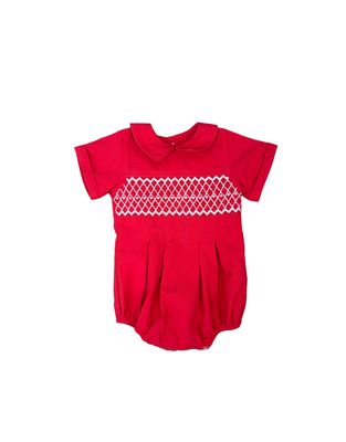 Joseph Red Smocked Bubble