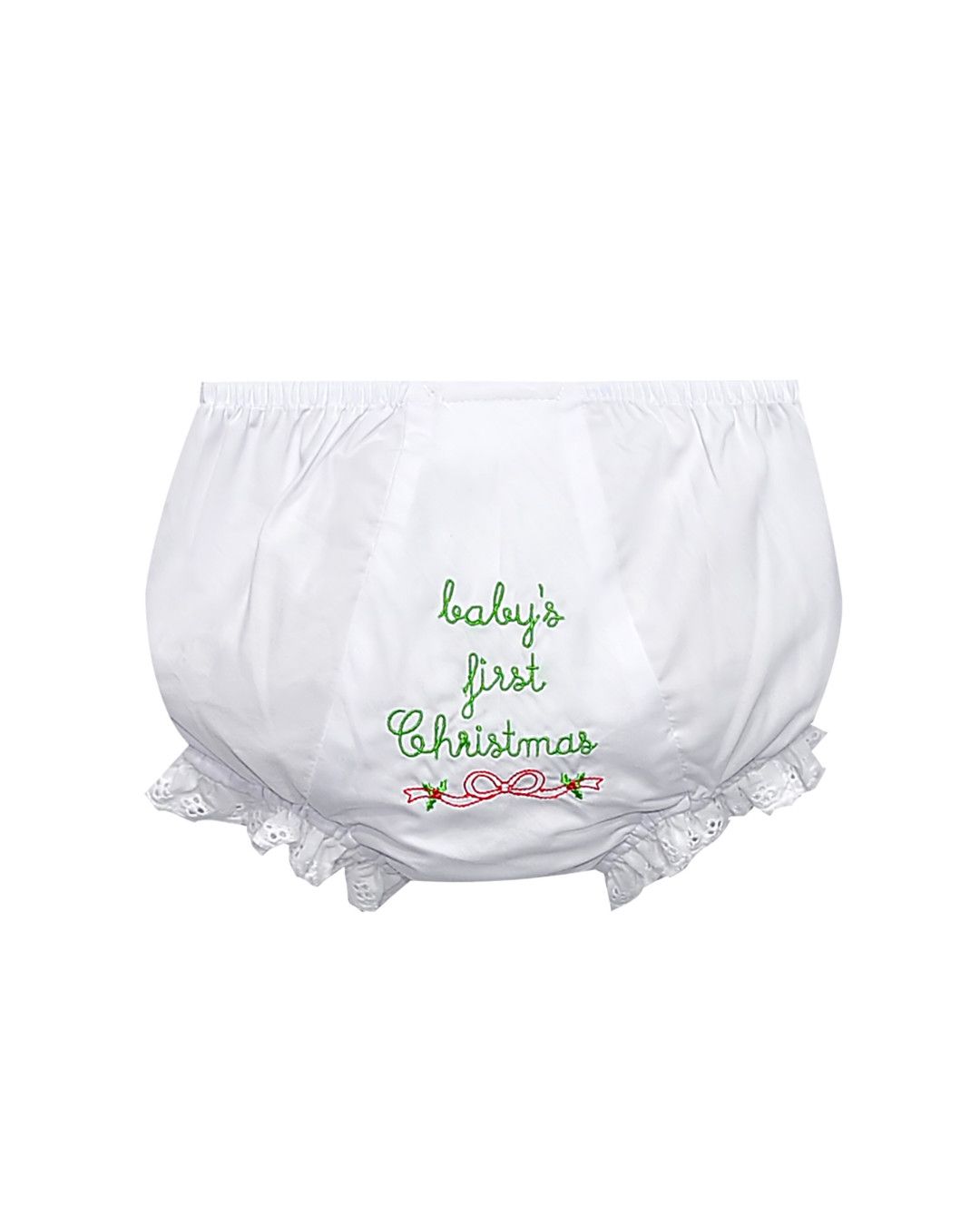 White Lily Girl Diaper Cover, Christmas
