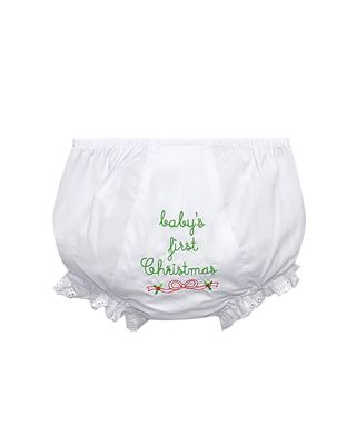 White Lily Girl Diaper Cover, Christmas