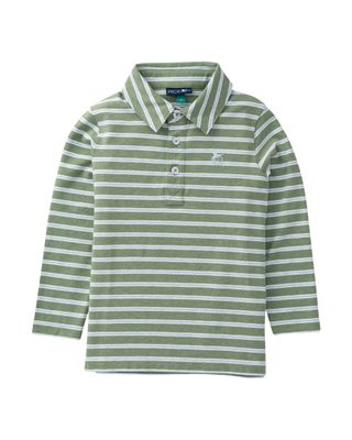 LS Too Cool for School Polo, Hedge Cashmere Blue Stripe