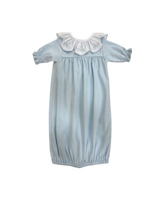 Blue Knit Ruffle Collar Saque Bows/Leaves