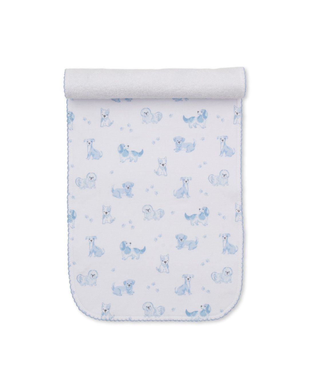 Puppy Paws Blue Print Burp Cloth