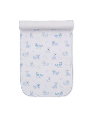 Puppy Paws Blue Print Burp Cloth