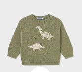 Intarsia Sweater, Dino Bay Leaf