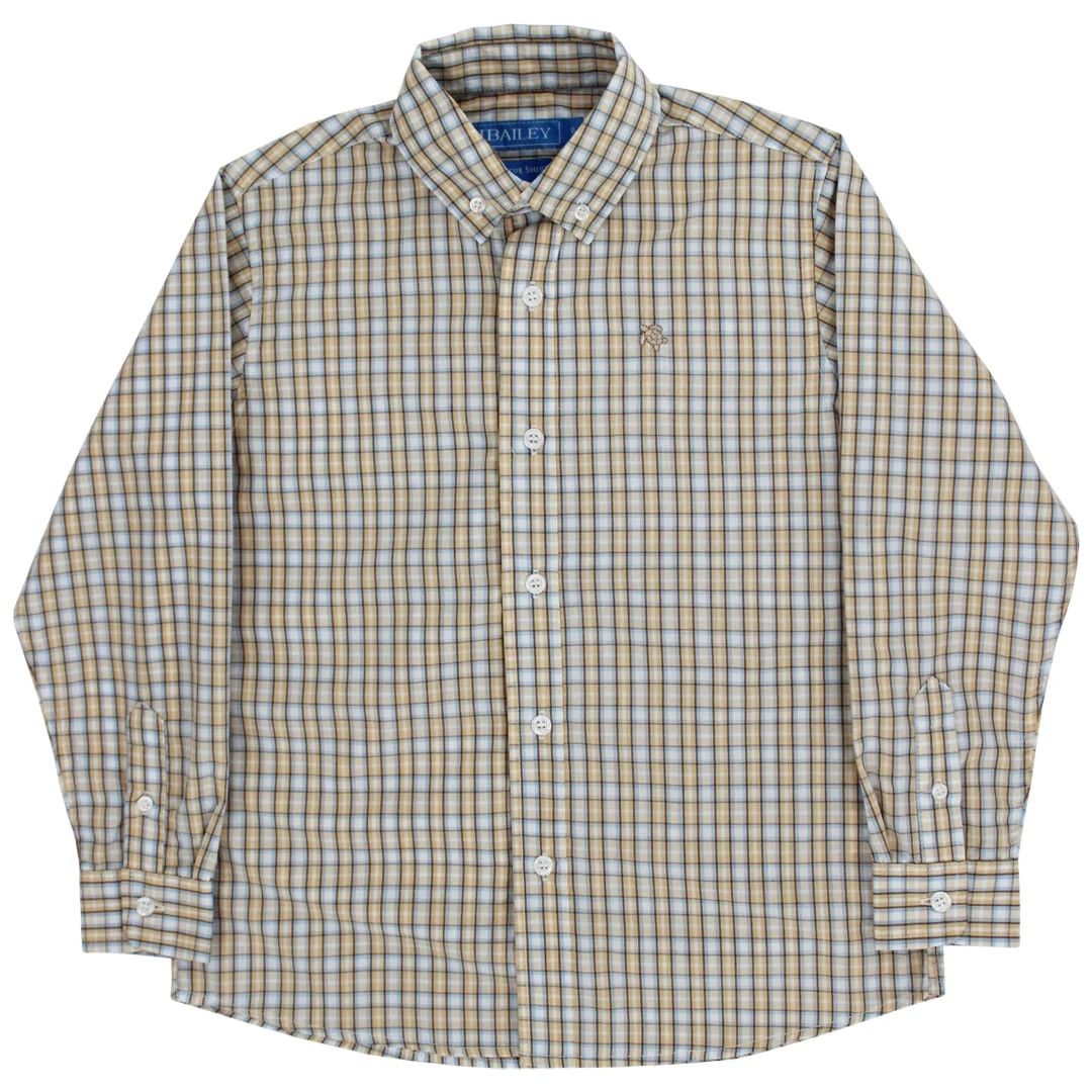 Roscoe Button Down, Pecan Plaid
