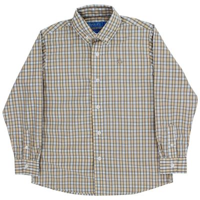 Roscoe Button Down, Pecan Plaid