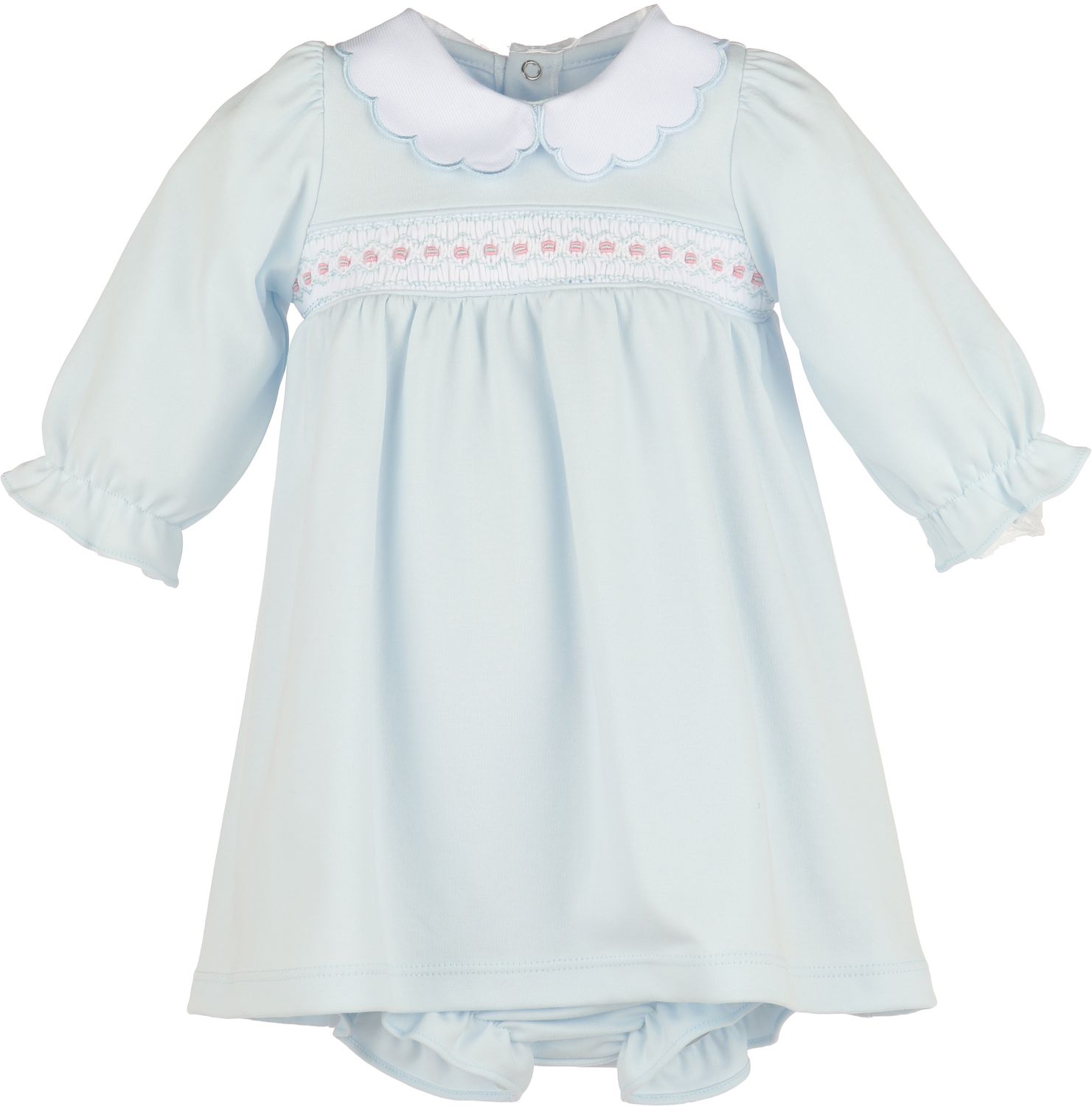 Warm Winter Home Smock Dress, Blue