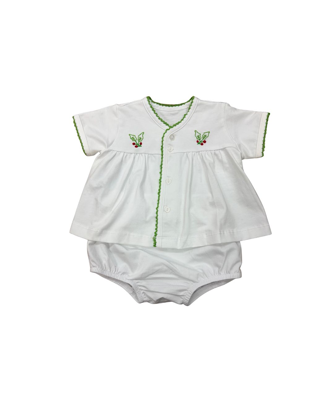 White Brennan Unisex Diaper Set, Hollies