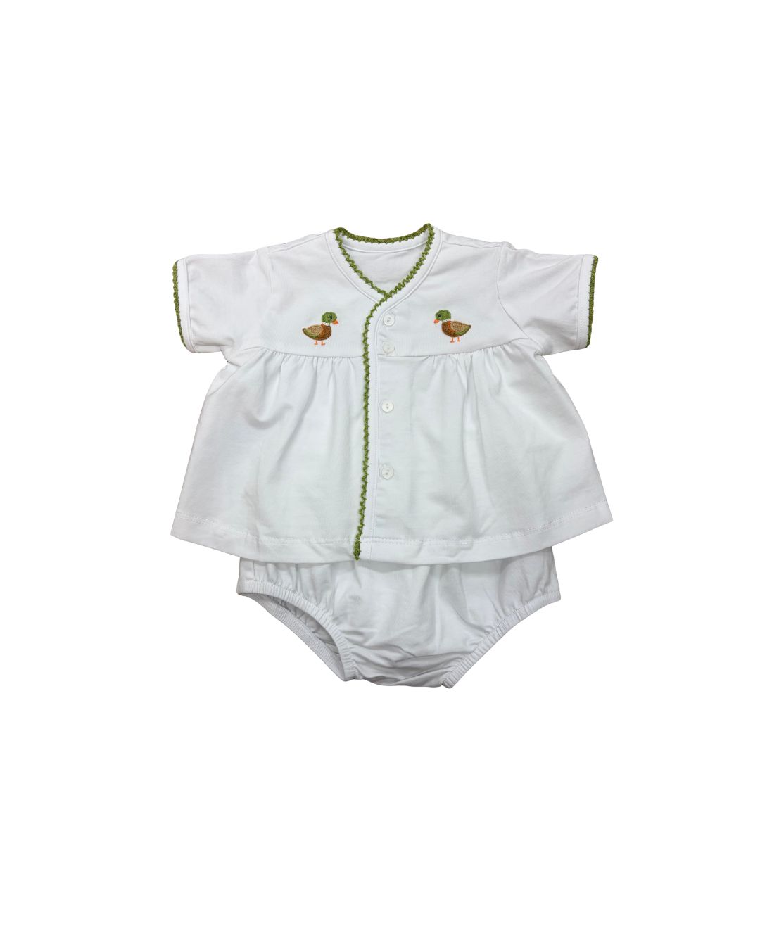 White Brennan Diaper Set, Ducks