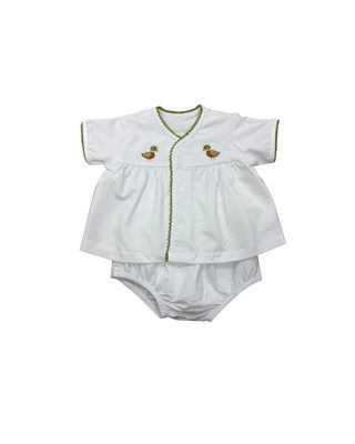 White Brennan Diaper Set, Ducks