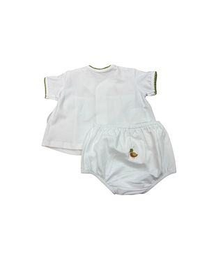 White Brennan Diaper Set, Ducks