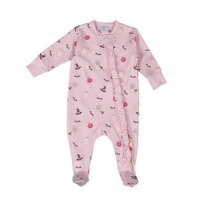 Spookie Time Pima Zipper Footie, Girl