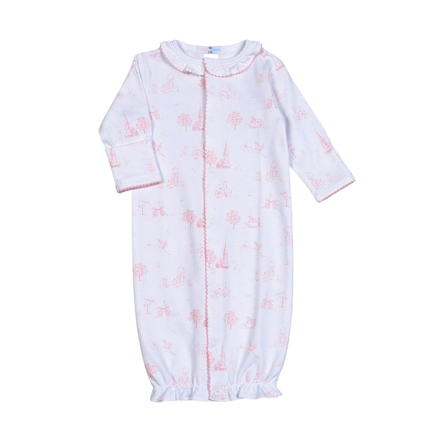 Pink Baby Toile Pima Conv Gown
