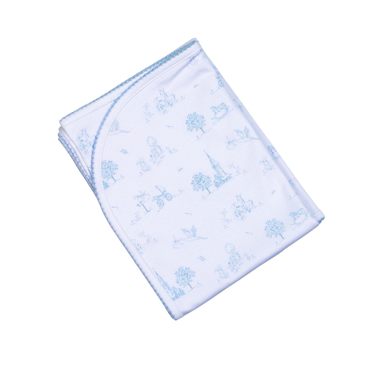 Blue Baby Toile Pima Rec Blanket