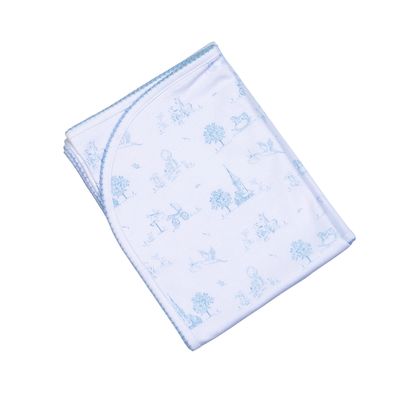 Blue Baby Toile Pima Rec Blanket