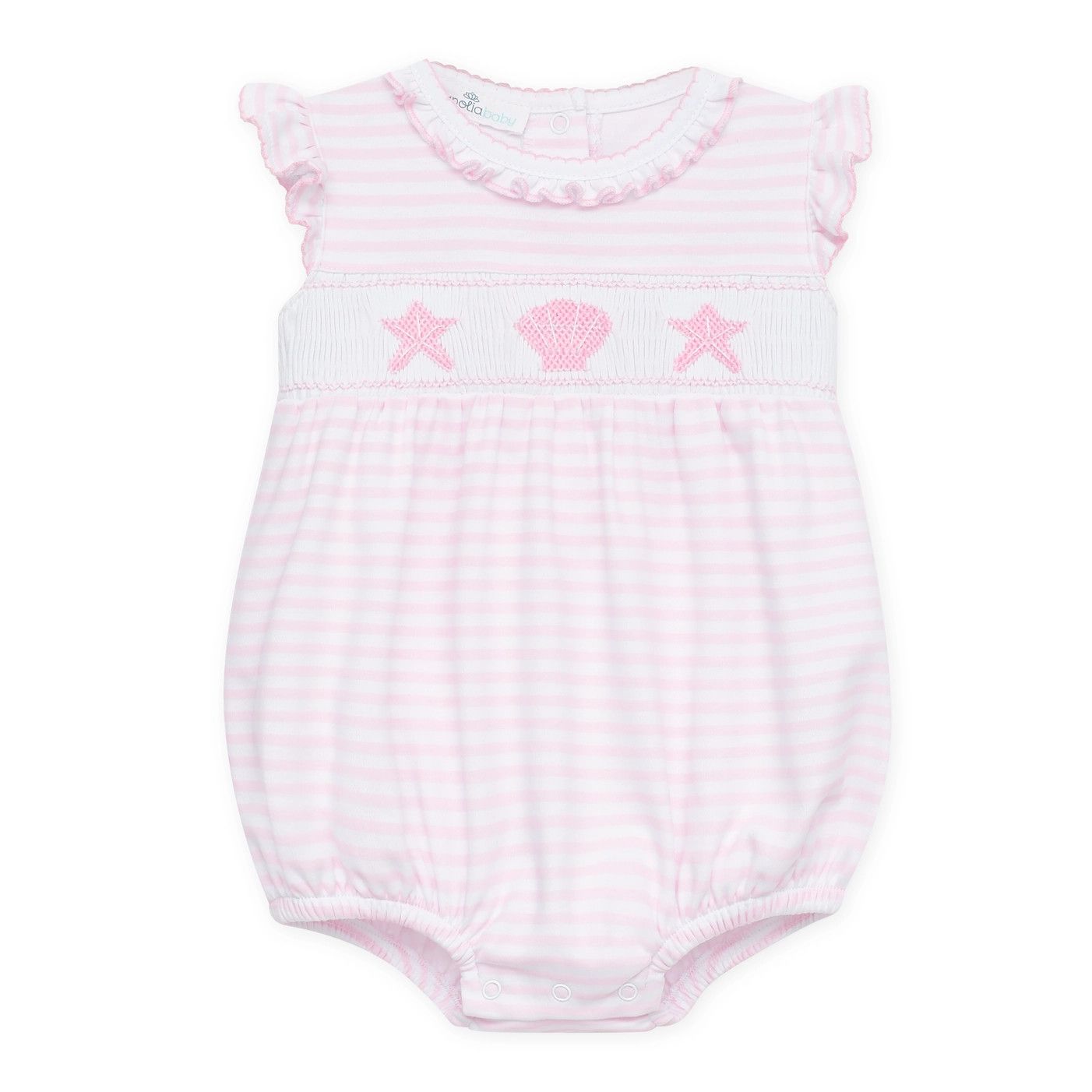 Coastal Treasures Smocked Bubble, Pink