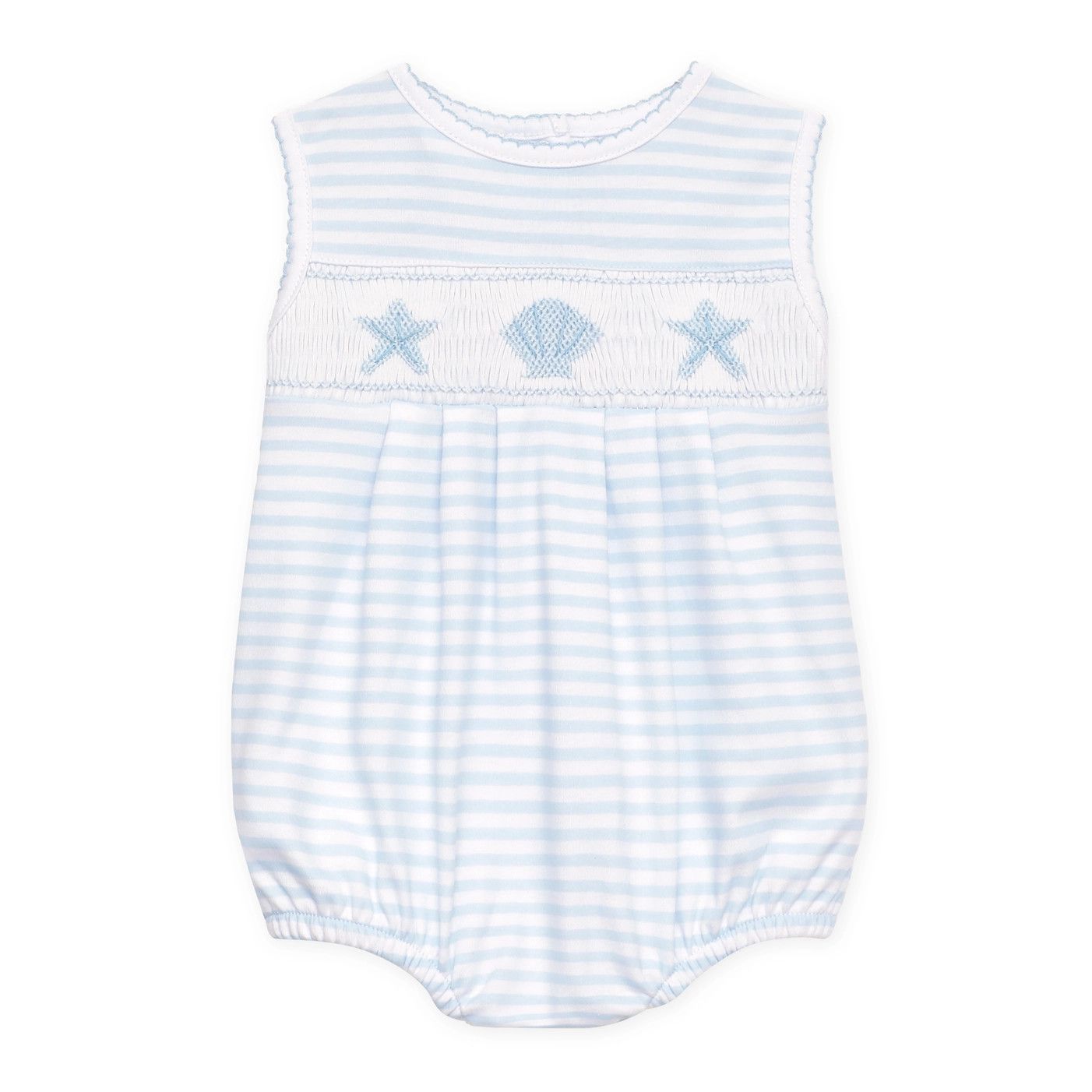Coastal Treasures Smocked Bubble, Blue