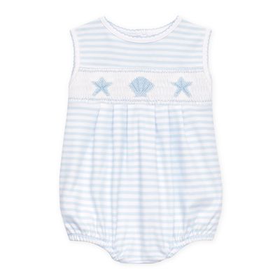 Coastal Treasures Smocked Bubble, Blue