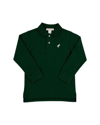 Prim and Proper LS Pima Polo Grier Green/ Palm Pearl