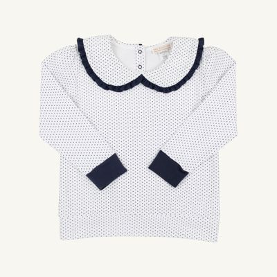 Maude's Ruffle Cassidy Crewneck, Nantucket Navy, Worth 
