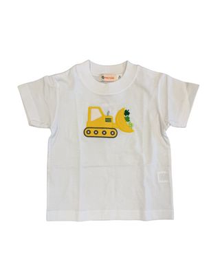 White Shirt with Shamrock Bulldozer