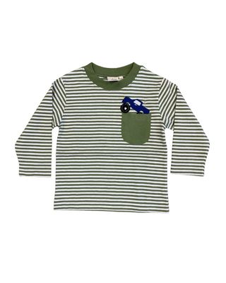 LS Green Stripe T-Shirt, Monster Truck