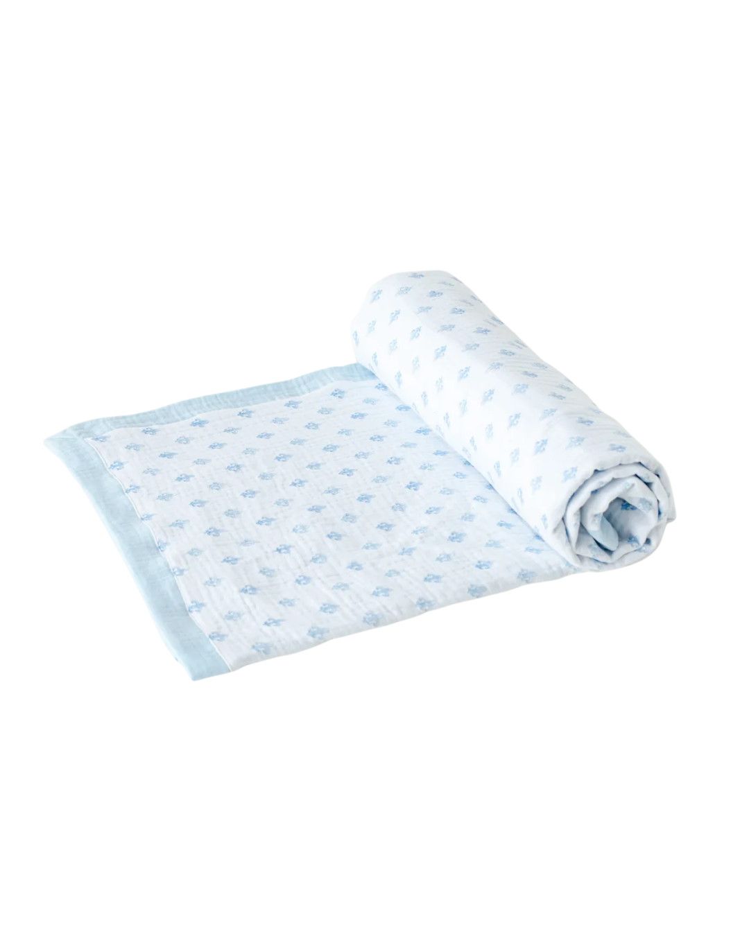 Fleur de Bleu Organic Muslin Cloud Blanket