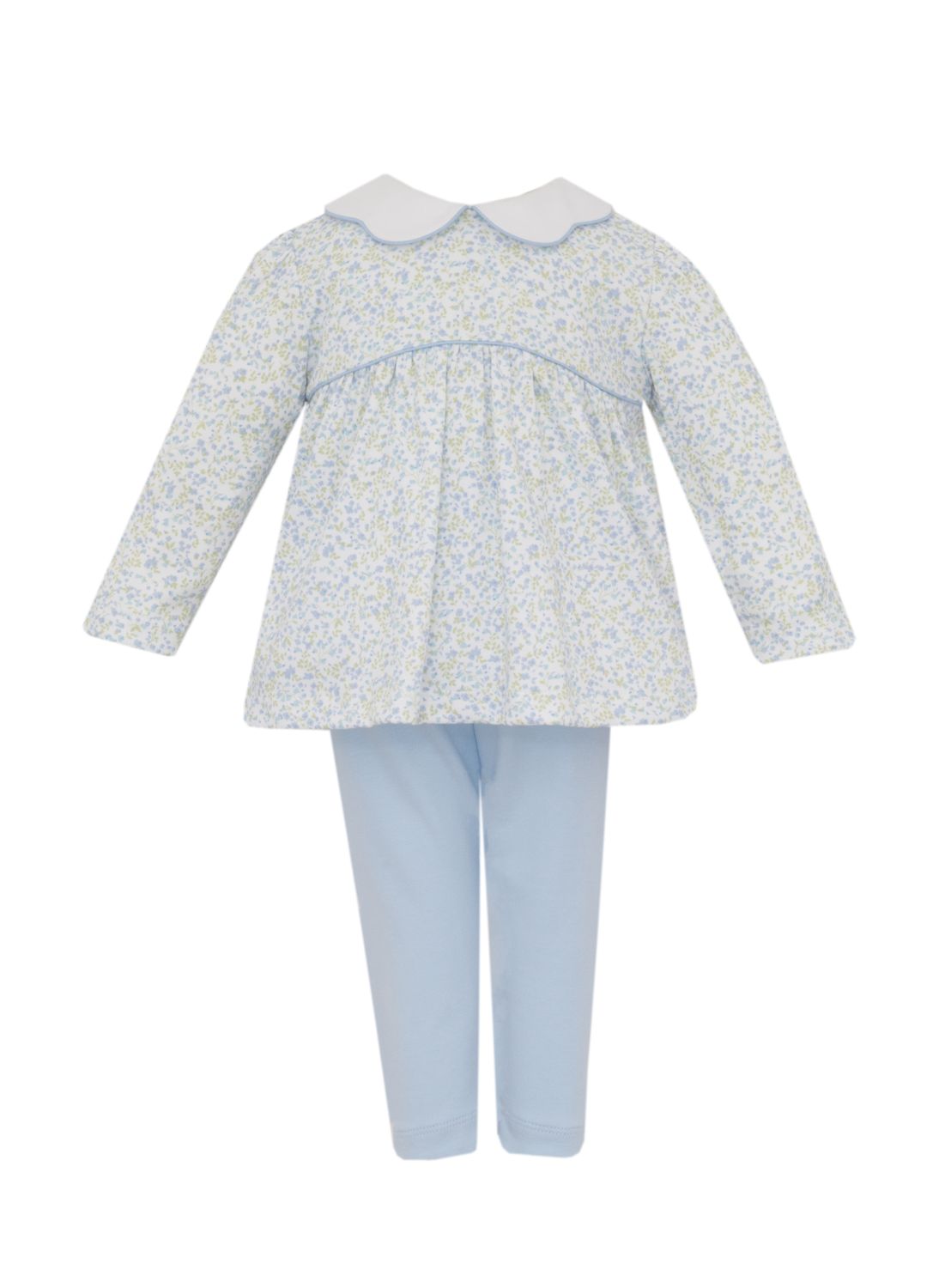 Caroline Tiny Blue Floral Knit Tunic Legging Set