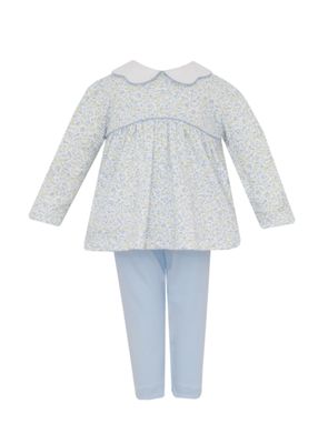 Caroline Tiny Blue Floral Knit Tunic Legging Set