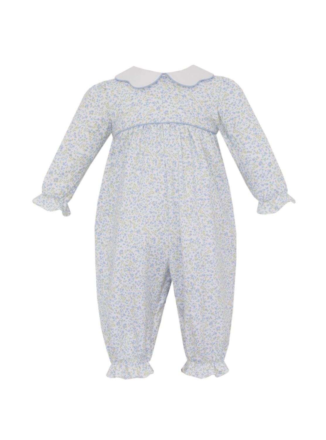 Caroline Tiny Blue Floral Knit Romper