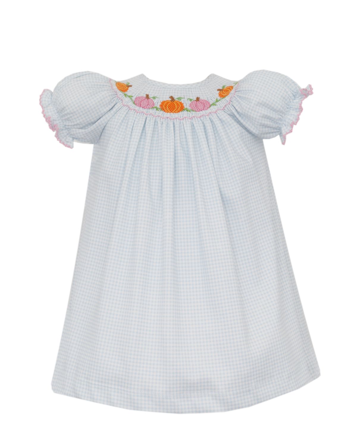 Blue Gingham Knit Bishop, Pumpkin