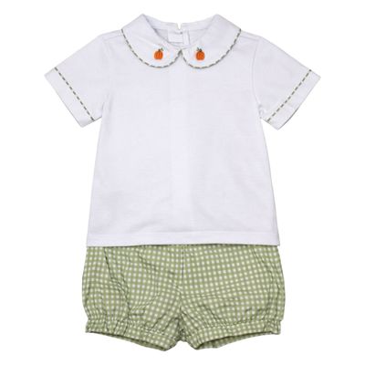 Peter SS Banded Short Set, Sage Pumpkins