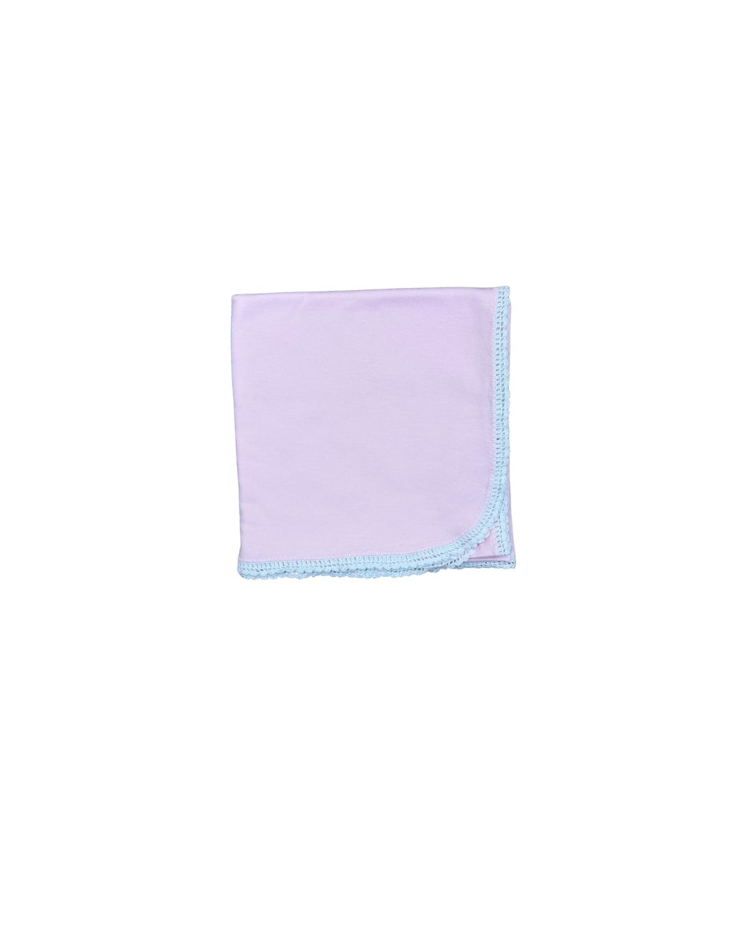 Pink Knit Blanket With Crochet Trim