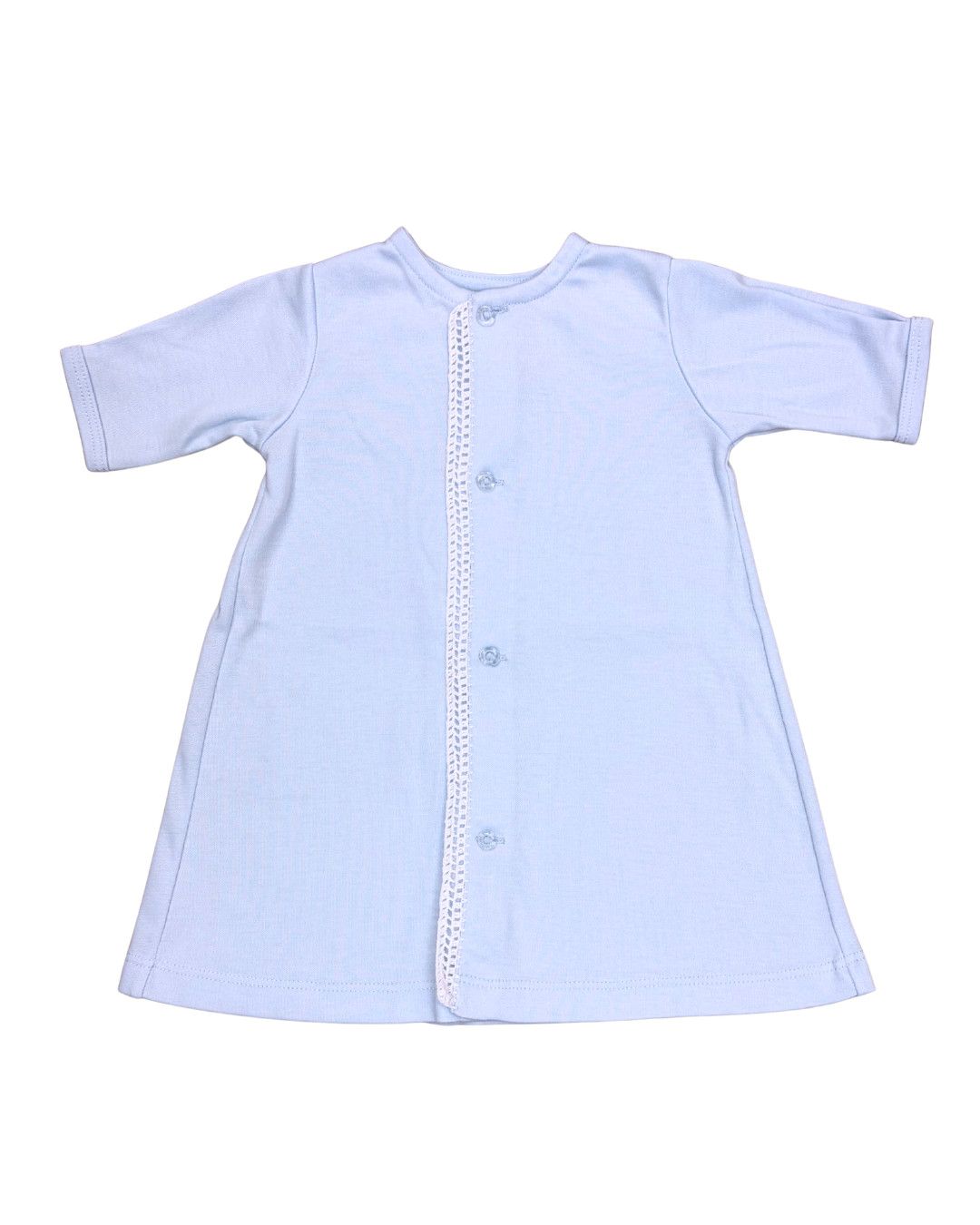 Knit Blue Day Gown w/ Crochet Trim