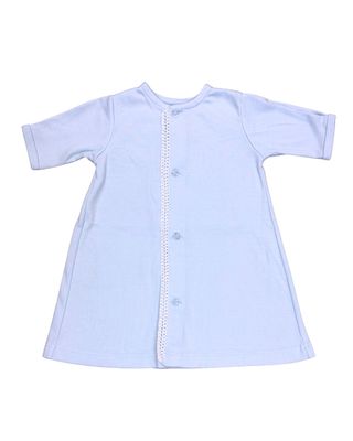 Knit Blue Day Gown w/ Crochet Trim