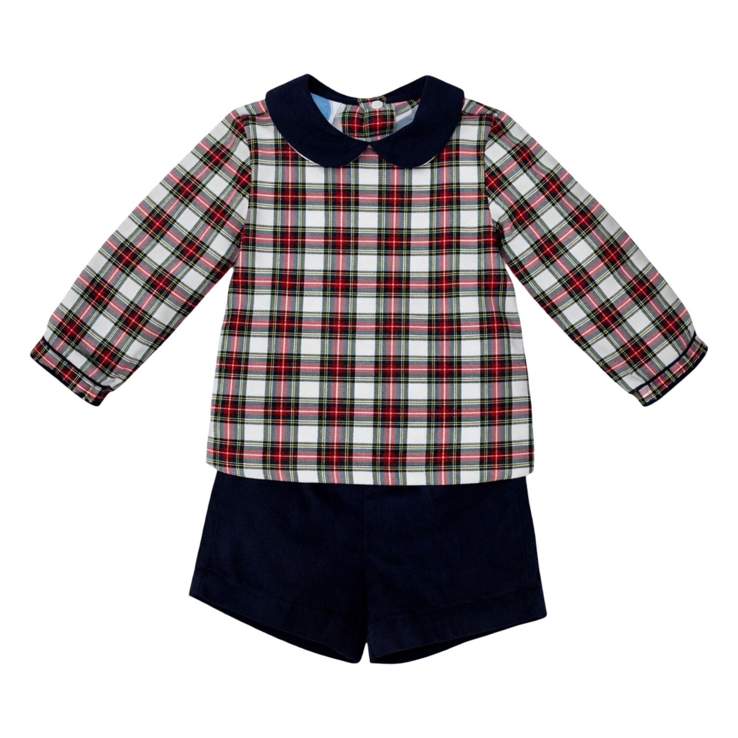 Peter Long Sleeve Short Set, Christmas Tartan 