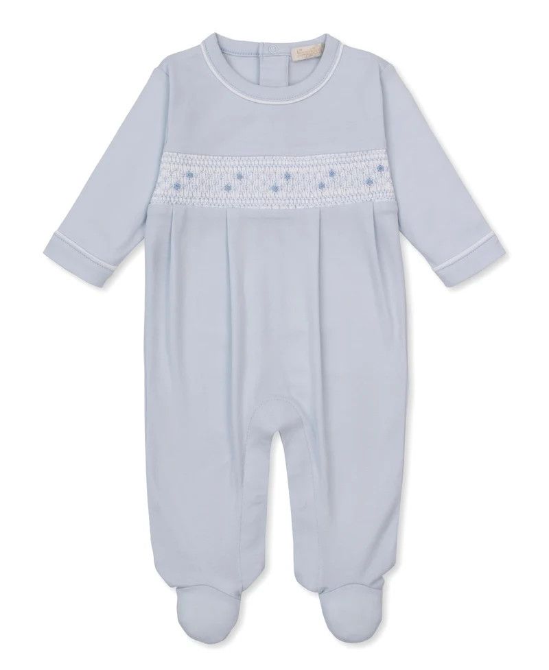 CLB Fall 26 Footie w/Hand Smock, Lt. Blue