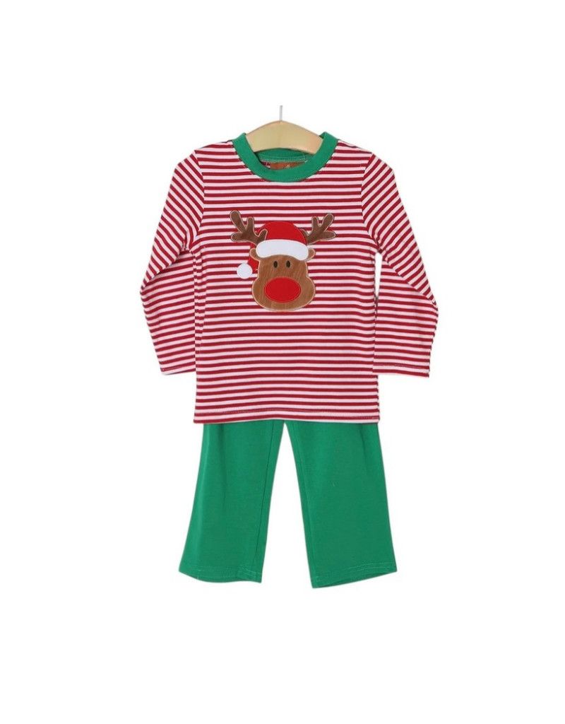 Reindeer Applique Boys Pant Set