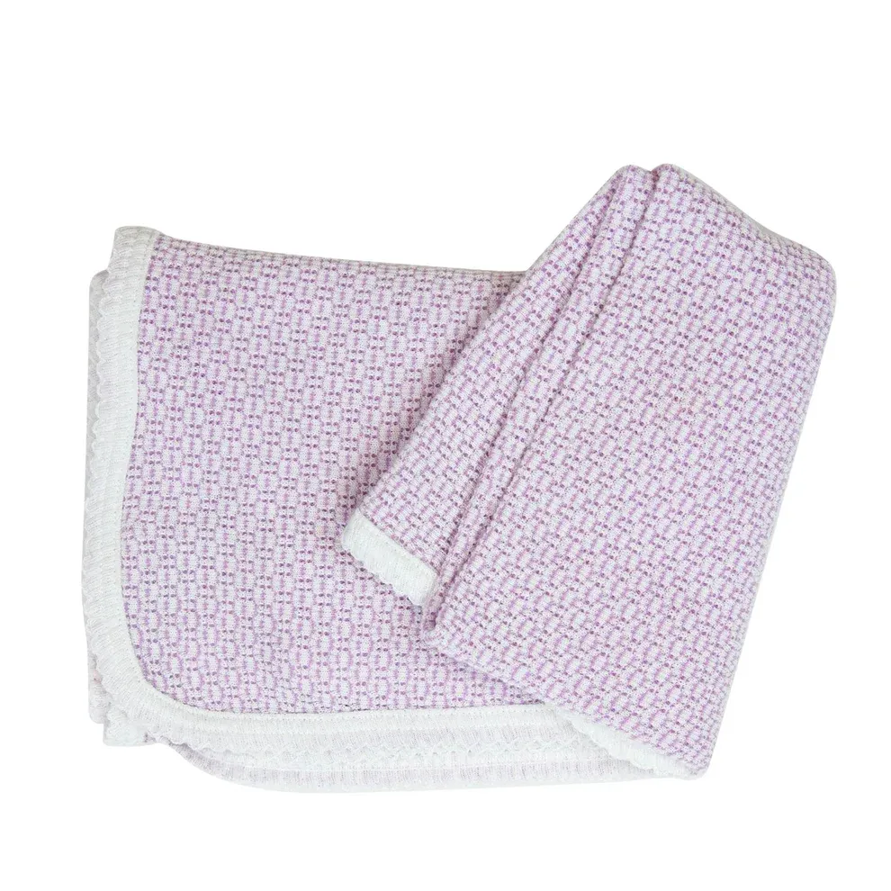 Paty Swaddle Blanket, Solid Lavender with Bow