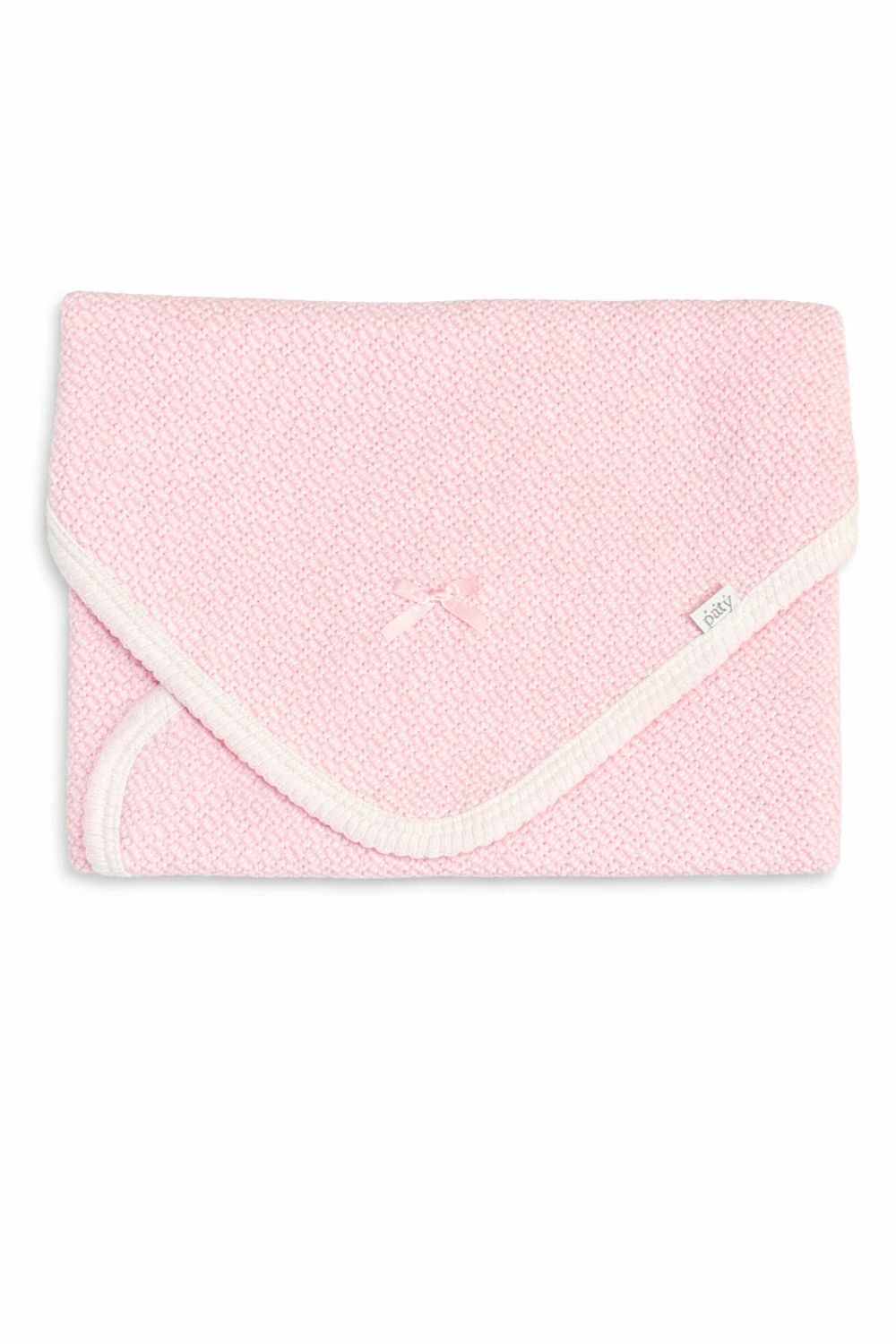 Paty Swaddle Blanket, Solid Pink with Bow