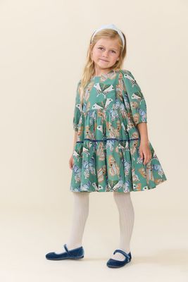 Maribelle Dress, Green Butterflies
