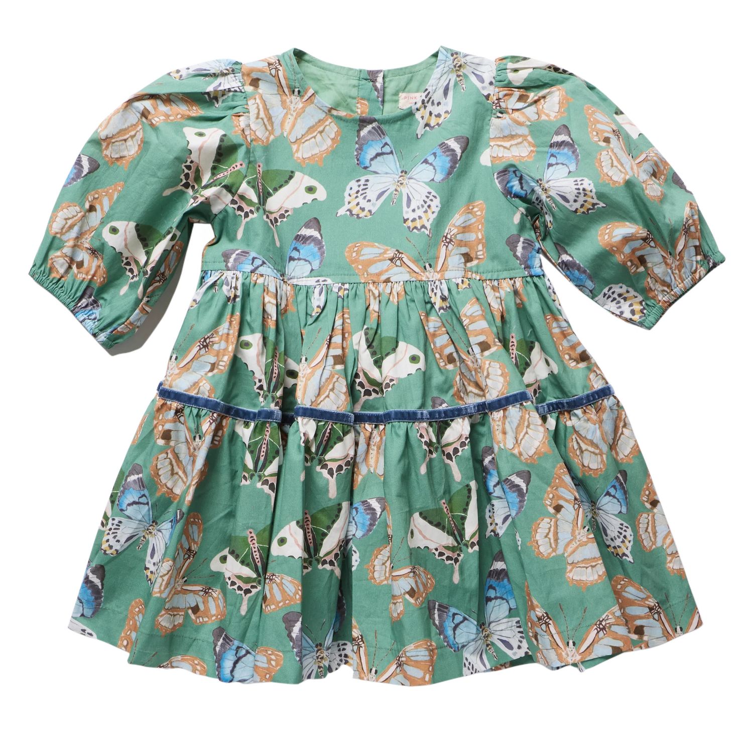 Maribelle Dress, Green Butterflies