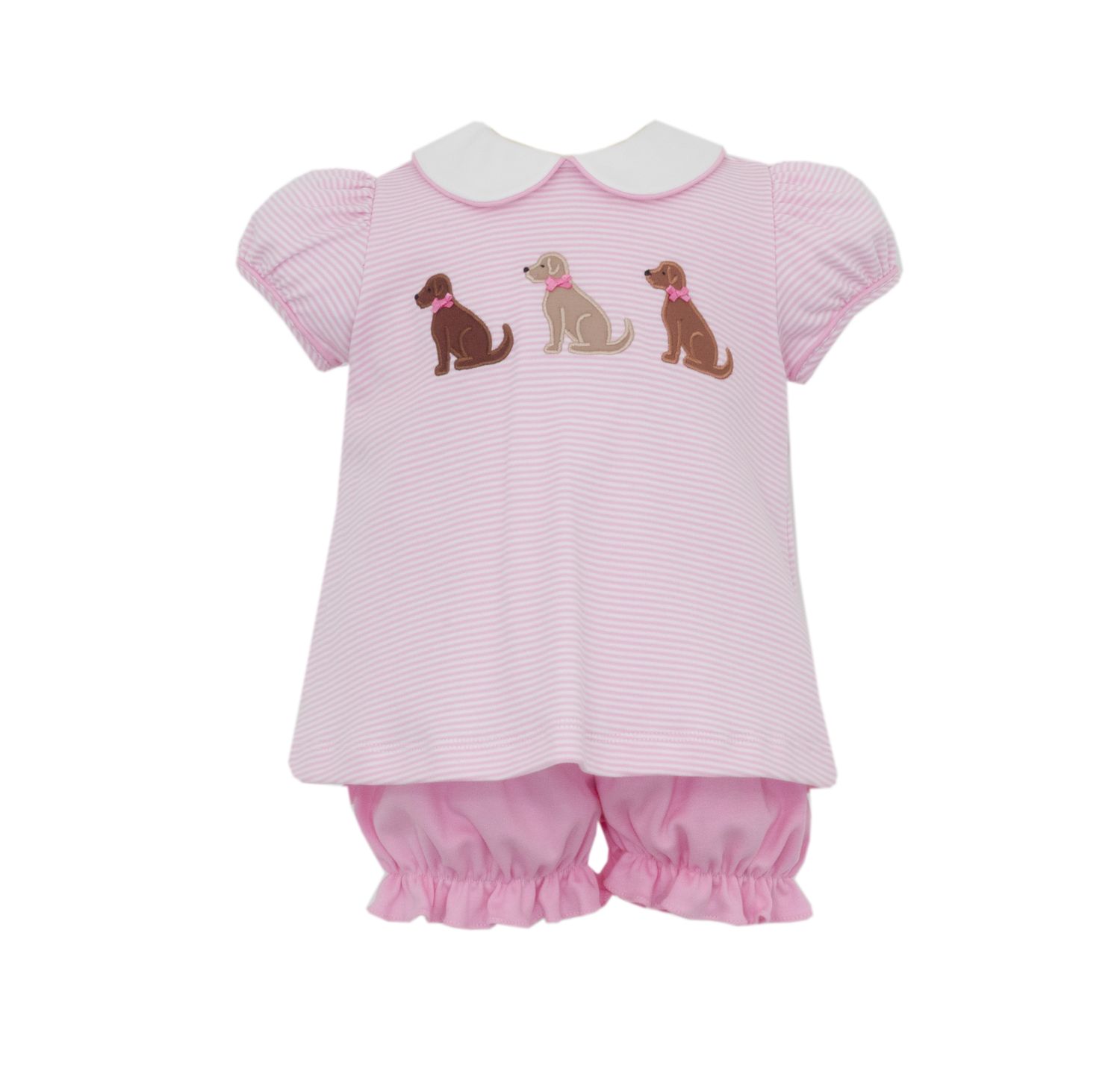 Pink Knit Stripe Set, Labrador