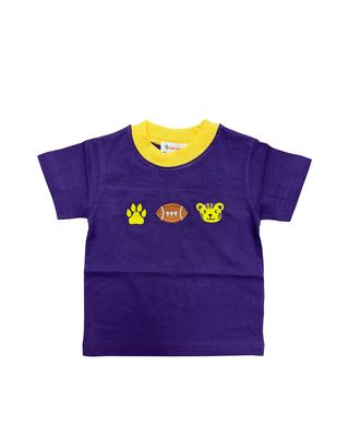 Purple Tshirt, Paw, Football, Tiger