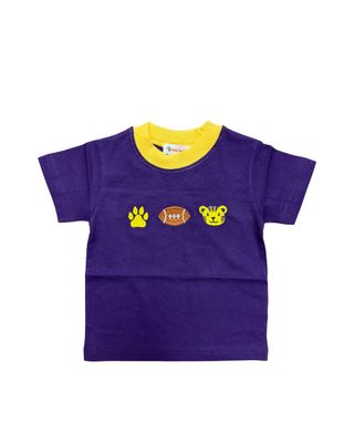 Purple Tshirt, Paw, Football, Tiger